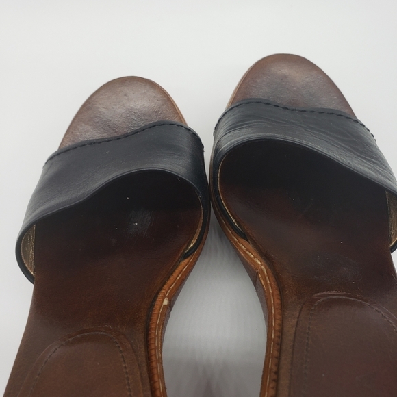 654- Prada Wedge Leather Sandals 37 EU 6.5 US - Picture 12 of 12